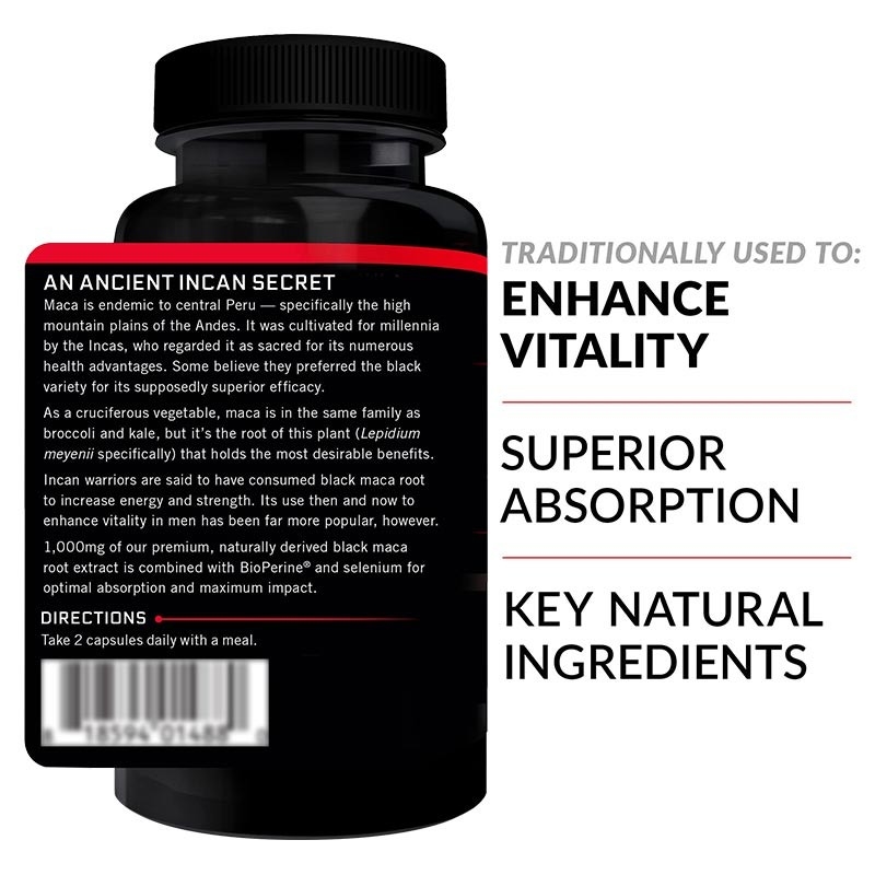 Капсулы корня 20000Mg Maca черноты OEM для дополнения энергии прочности Макс Vegan людей и женщин