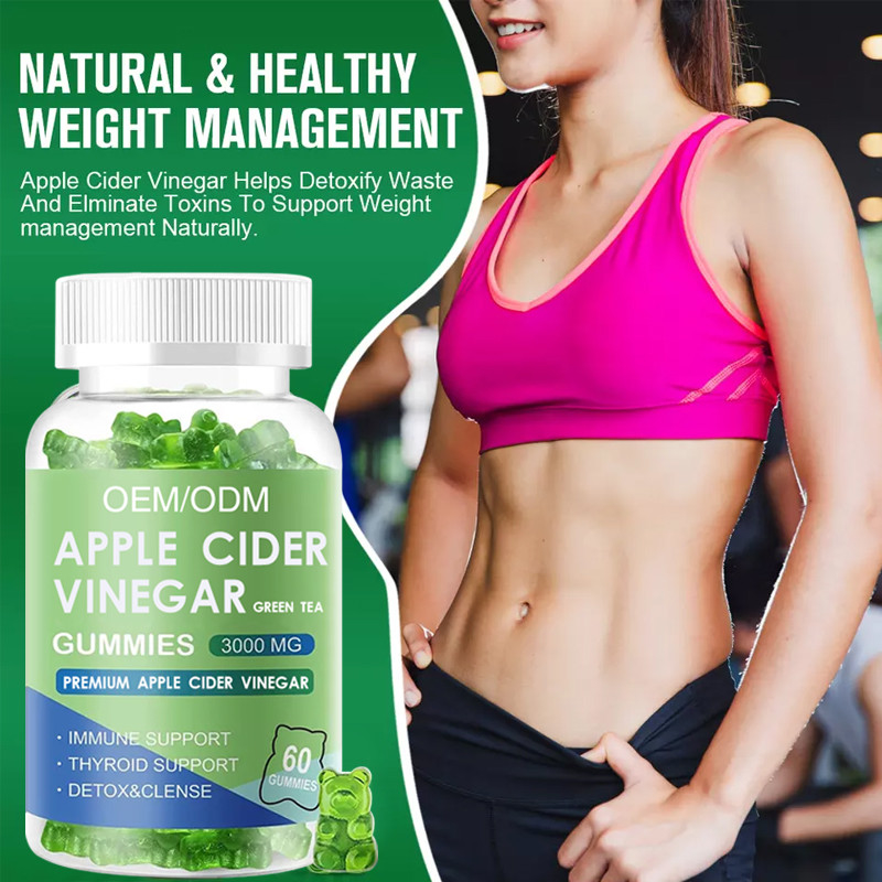 OEM Apple Cider Gummies Vegan Organic Keto Bhb Тонкая потеря веса Конфета яблочного уксуса для похудения