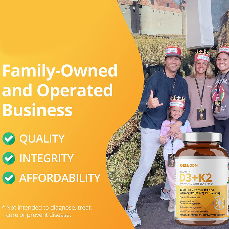 Не формула GMO витамин D3 Gummies 5000 IU 90 капсул витамина K2 MK-7 mcg