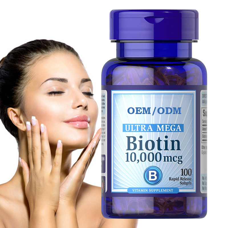Отсчет Mcg Softgels 100 Regrowth 10000 кожи и ногтей волос Gummies витамина биотина Skincare OEM