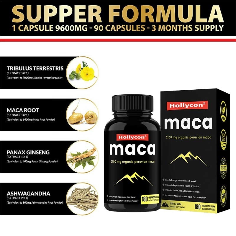 HACCP дополняет капсулы корня Maca энергии поддержки OEM органические для женщин людей