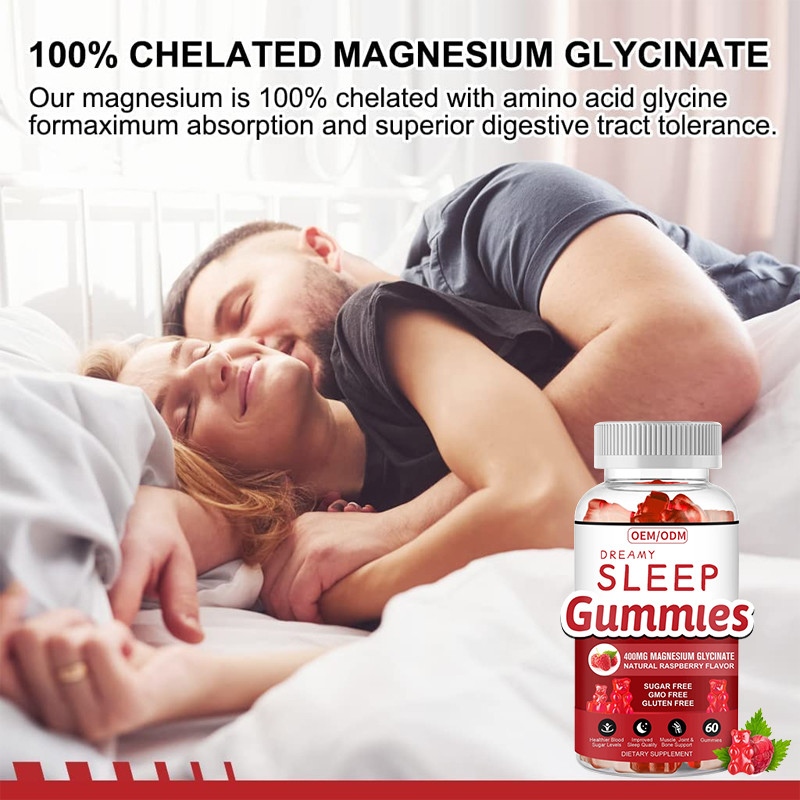 Сон поддержки Gummies витамина Melatonin клейковины свободный ослабляет выдержку бальзама лимона магния Витамина D Melatonin