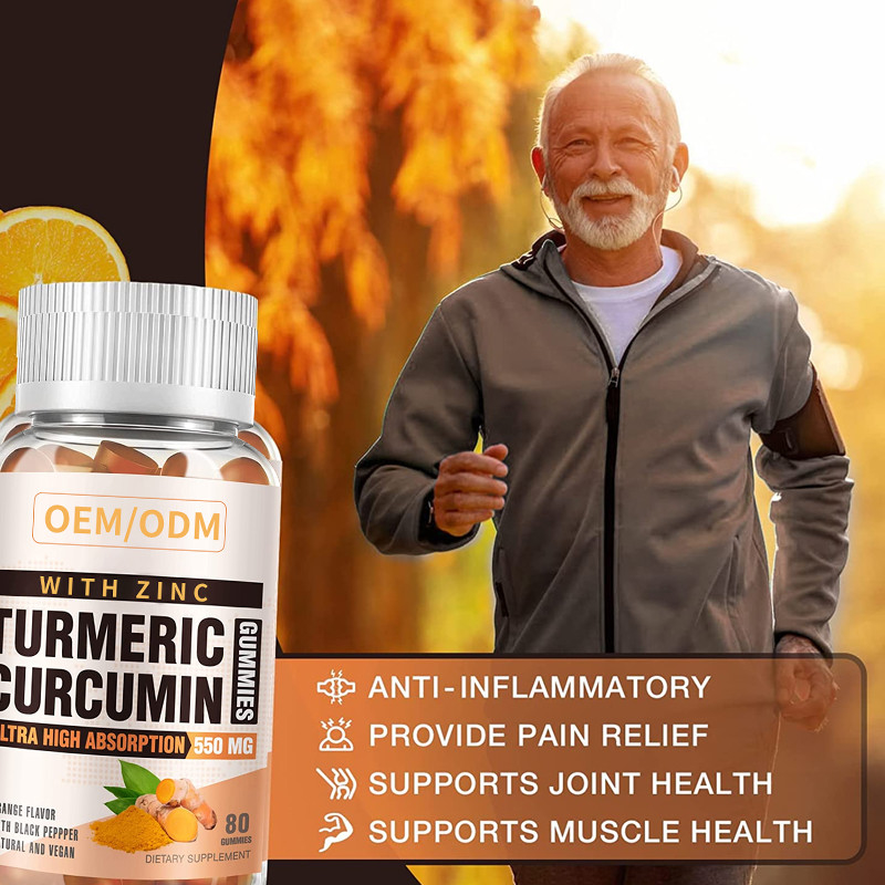 Турмерин 60PCS и имбирь с дополнением черного перца для иммунного имбиря Gummies турмерина поддержки