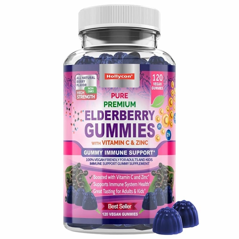 Частный маркировщик Elderberry Gummies с витамином С и цинком Взрослые и дети Иммунная поддержка Gummy