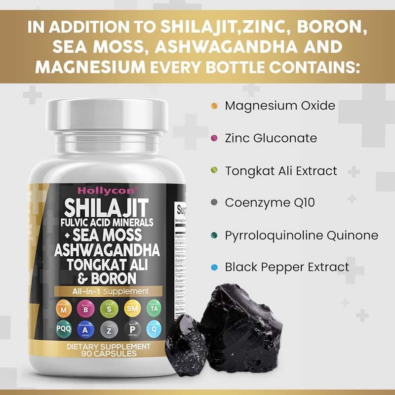 OEM Ashwagandha Tongkat Ali Boron Магний для мужчин Фулвиновая кислота Шилажит капсулы