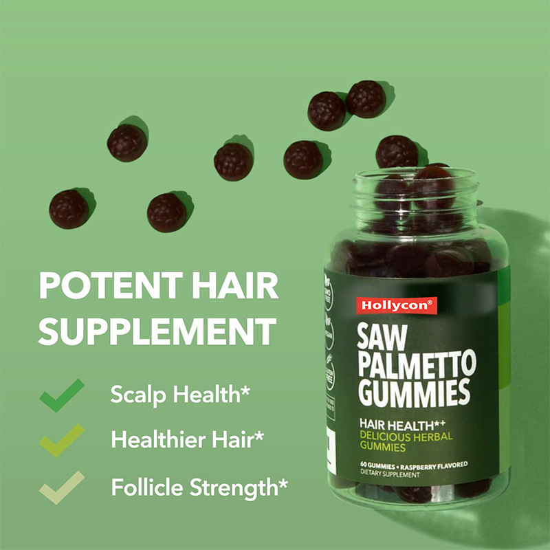 Saw Palmetto Gummies For Scalp Health 75 мг экстракта пальмета для поддержки волос