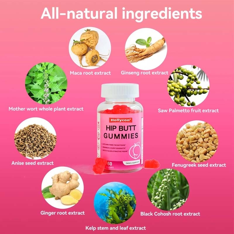 OEM Hip Butt Gummies для женщин Повышающие объем задницы