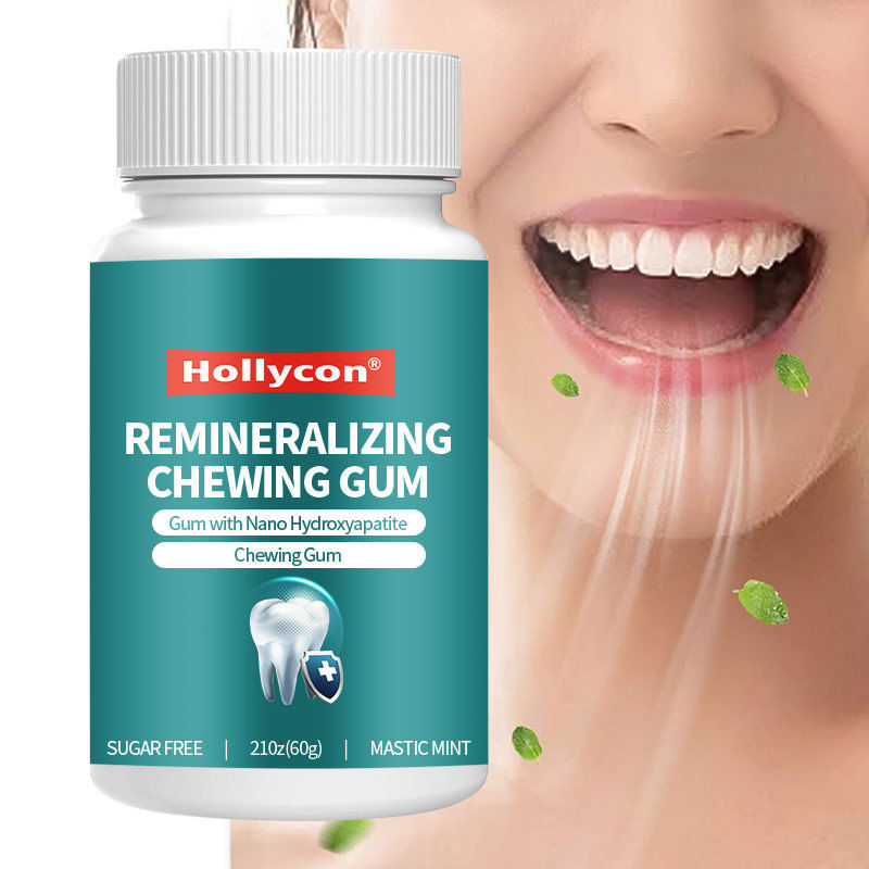 Жевательная резинка без сахара с наногидроксиапатитом - Свежее дыхание и здоровье полости рта Мятная реминерализирующая жевательная резинка