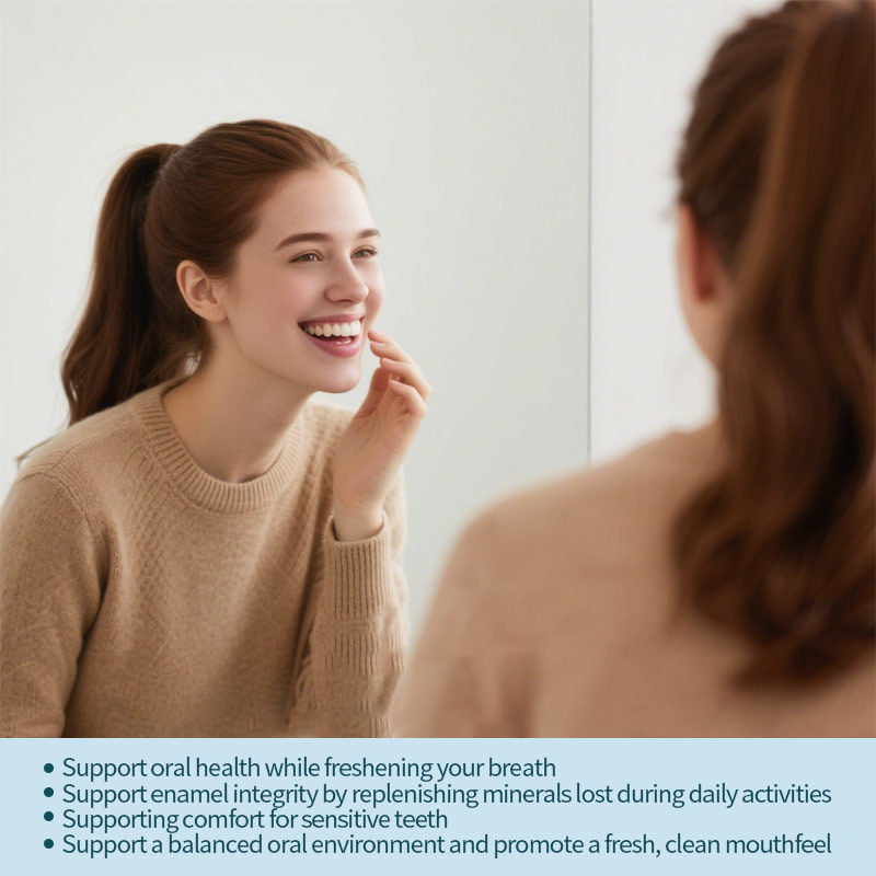 Жевательная резинка без сахара с наногидроксиапатитом - Свежее дыхание и здоровье полости рта Мятная реминерализирующая жевательная резинка