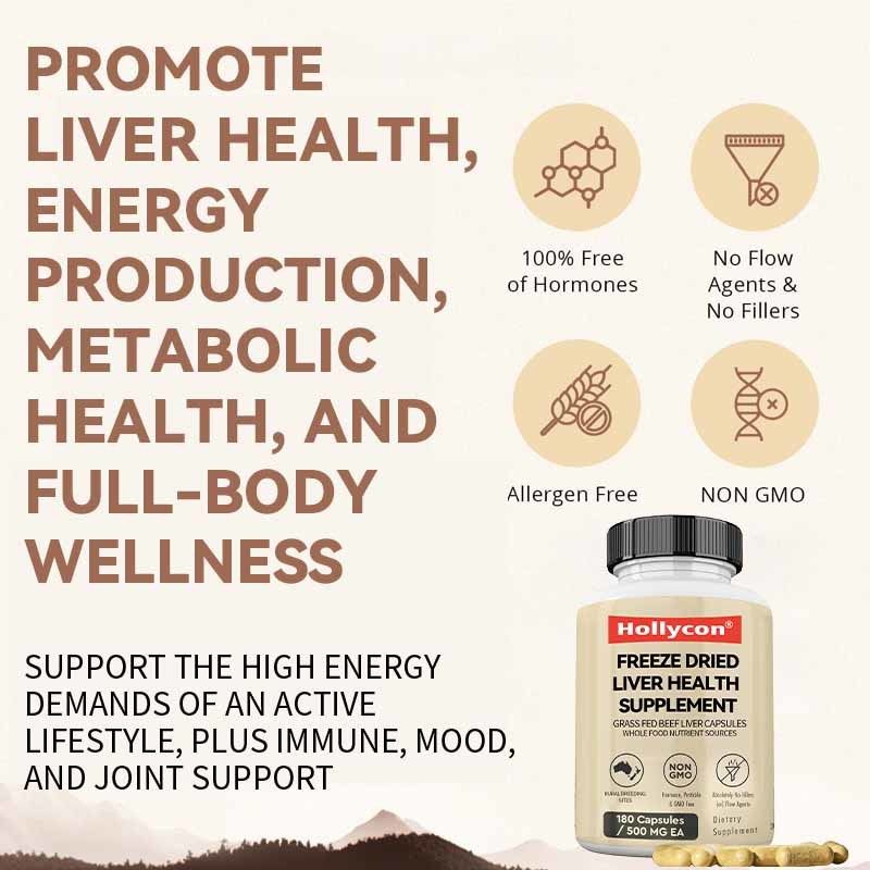 Пищевая добавка для здоровья печени сублимированной сушки от производителя, для метаболического здоровья, общего оздоровления организма, иммунитета и суставов, капсулы из печени травоядного скота
