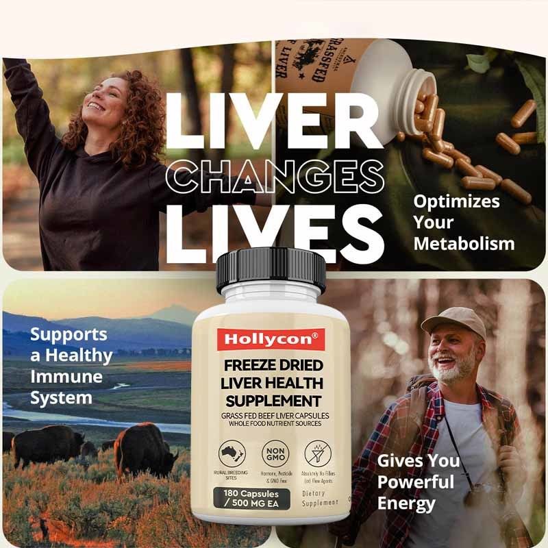 Пищевая добавка для здоровья печени сублимированной сушки от производителя, для метаболического здоровья, общего оздоровления организма, иммунитета и суставов, капсулы из печени травоядного скота