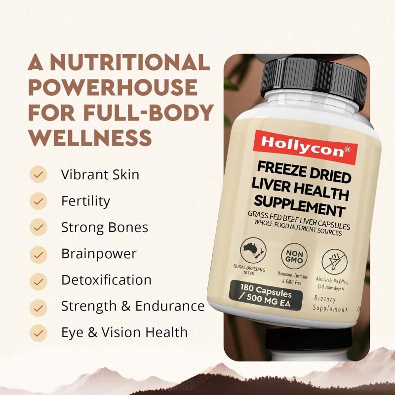 Пищевая добавка для здоровья печени сублимированной сушки от производителя, для метаболического здоровья, общего оздоровления организма, иммунитета и суставов, капсулы из печени травоядного скота