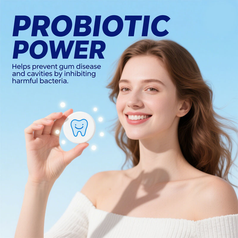 Заводская заводская зубная паста таблетки, нано гидроксиапатит с пробиотиками, бесплатно фторидом и пластиком, эко и экологическим размером, реминерализация вкладок жевания зубной пасты, пользовательская формула