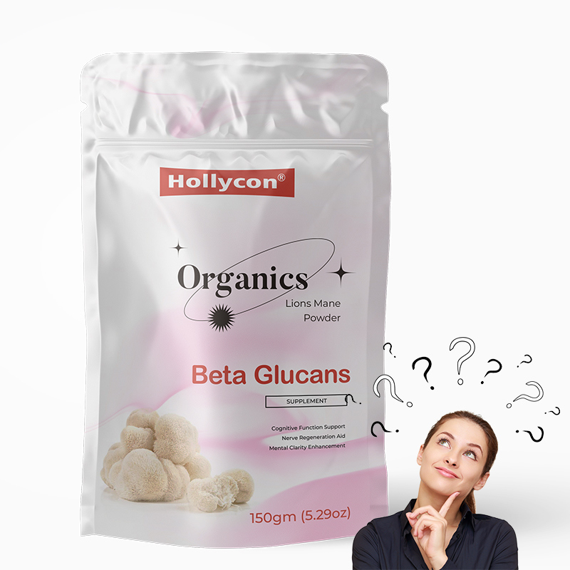 Органическая добавка львиной гривы в порошке с 100% экстрактом плодового тела и 30% бета-глюканами для когнитивной поддержки - 150 грамм в мешок