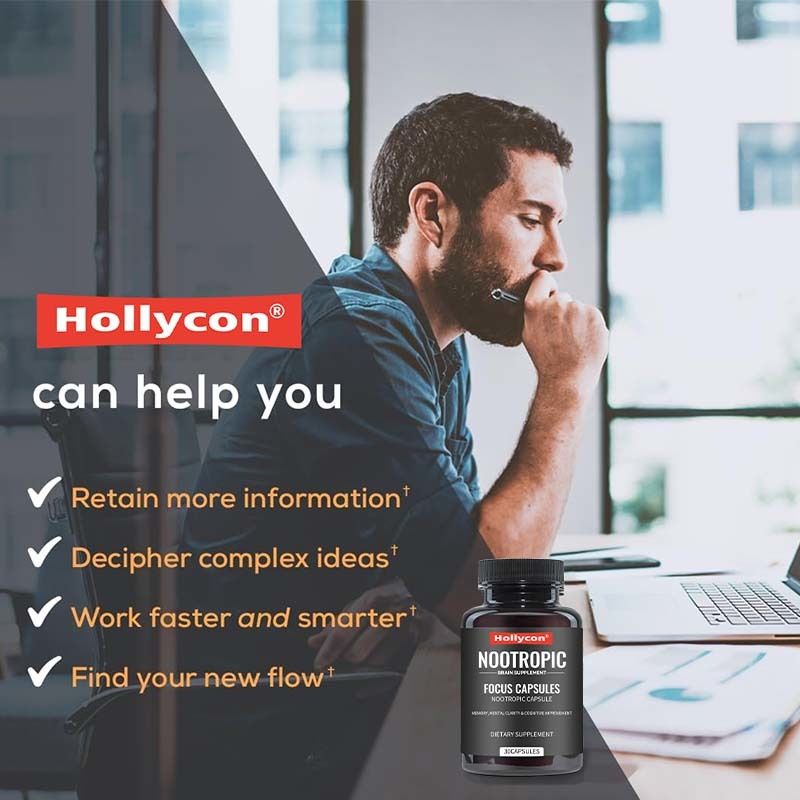 OEM Фокус капсулы с L-теанином витамин B6 память умственная ясность и когнитивное улучшение Ноотропные мозговые добавки