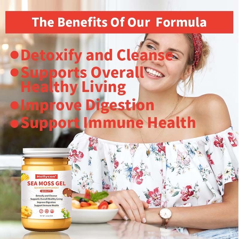 OEM Питательные сырые морские смолы Детоксифицируют и очищают богатые минералами белками Витамины Здоровье Морской мох Морской мох гель