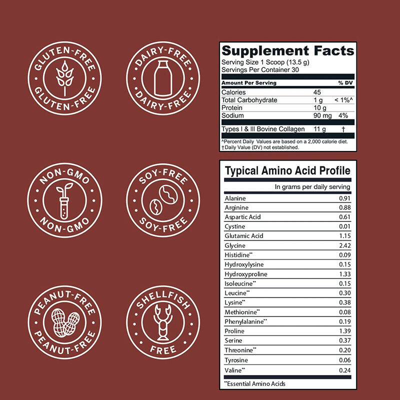 OEM коллагеновые пептиды порошок для волос, кожи и ногтей поддержка суставов типа I & III Колагеновые добавки, питаемые травой Шоколадный коллагеновый порошок