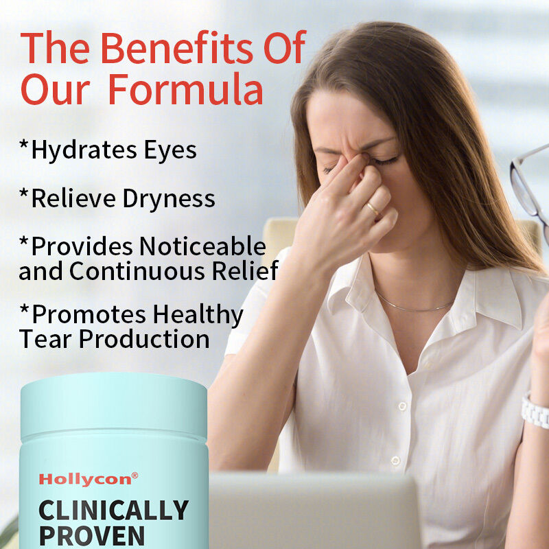 Клинически доказанная добавка OEM для сухих глаз, увлажняющая глаза изнутри для длительного облегчения, снимает сухость, добавка для ухода за глазами