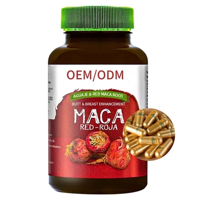 Повышение Aguaje груди батта и дополнение капсул Maca таблеток корня Maca красное