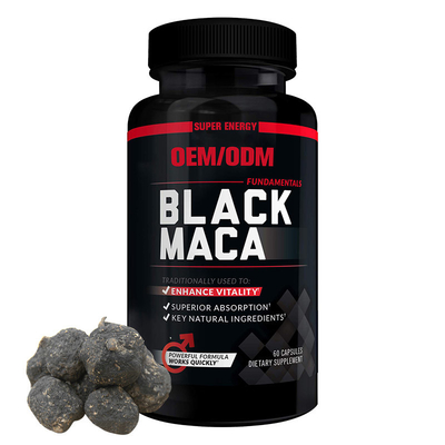 Капсулы корня 20000Mg Maca черноты OEM для дополнения энергии прочности Макс Vegan людей и женщин