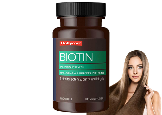 Диетическая добавка Биотин капсулы 130PCS Поддержка для волос Кожа Ногти Здоровье