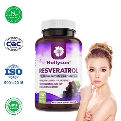 OEM Resveratrol капсулы для антиоксиданта и пищеварительного здоровья иммунной поддержки